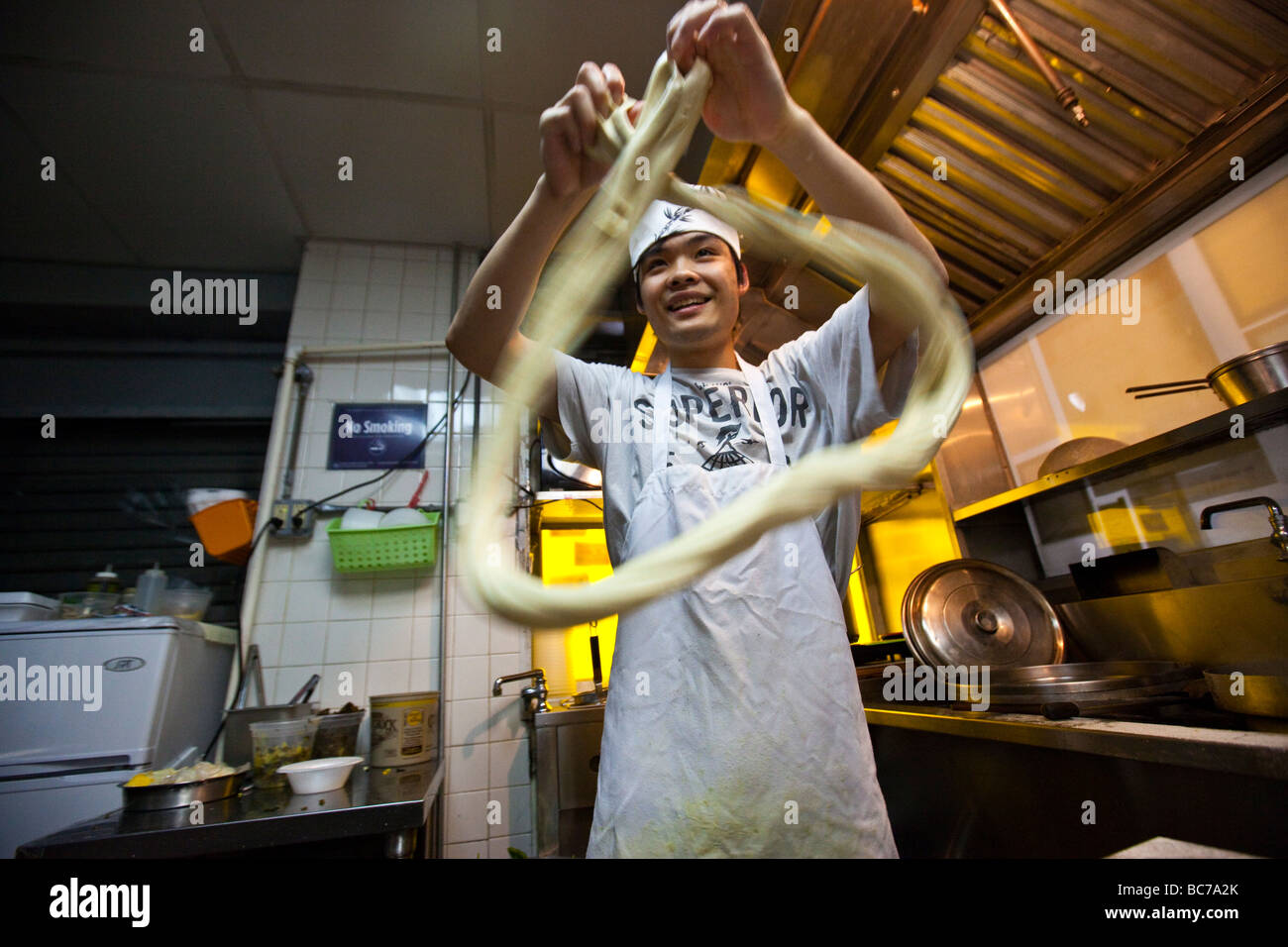Making Handmade Noodles in a Noodle Shop in Chinatown New York CIty Stock Photo Alamy