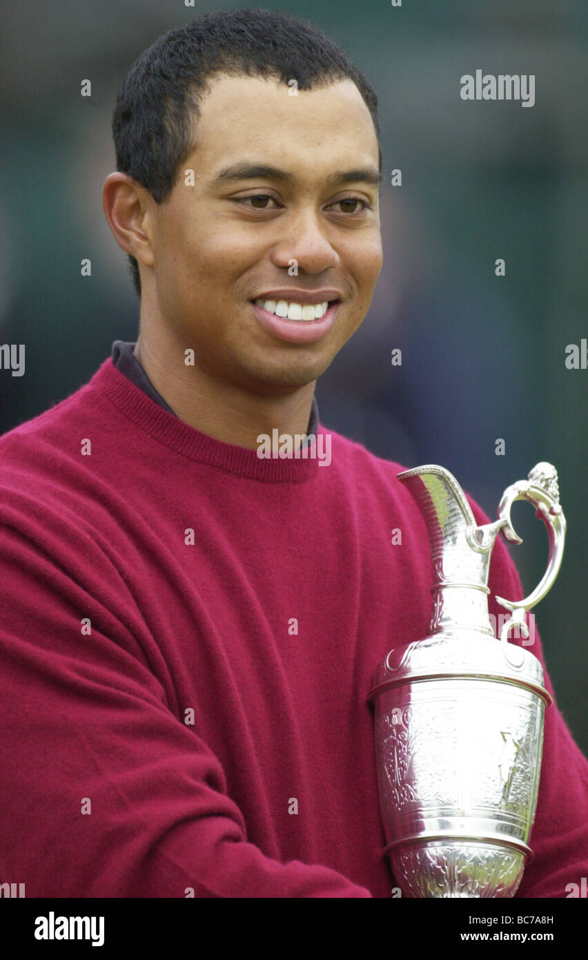 British Open golf winner Tiger Woods at St Andrews in 2000 Stock Photo