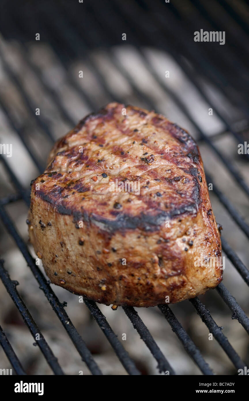 Beef medallion on a barbecue Stock Photo Alamy