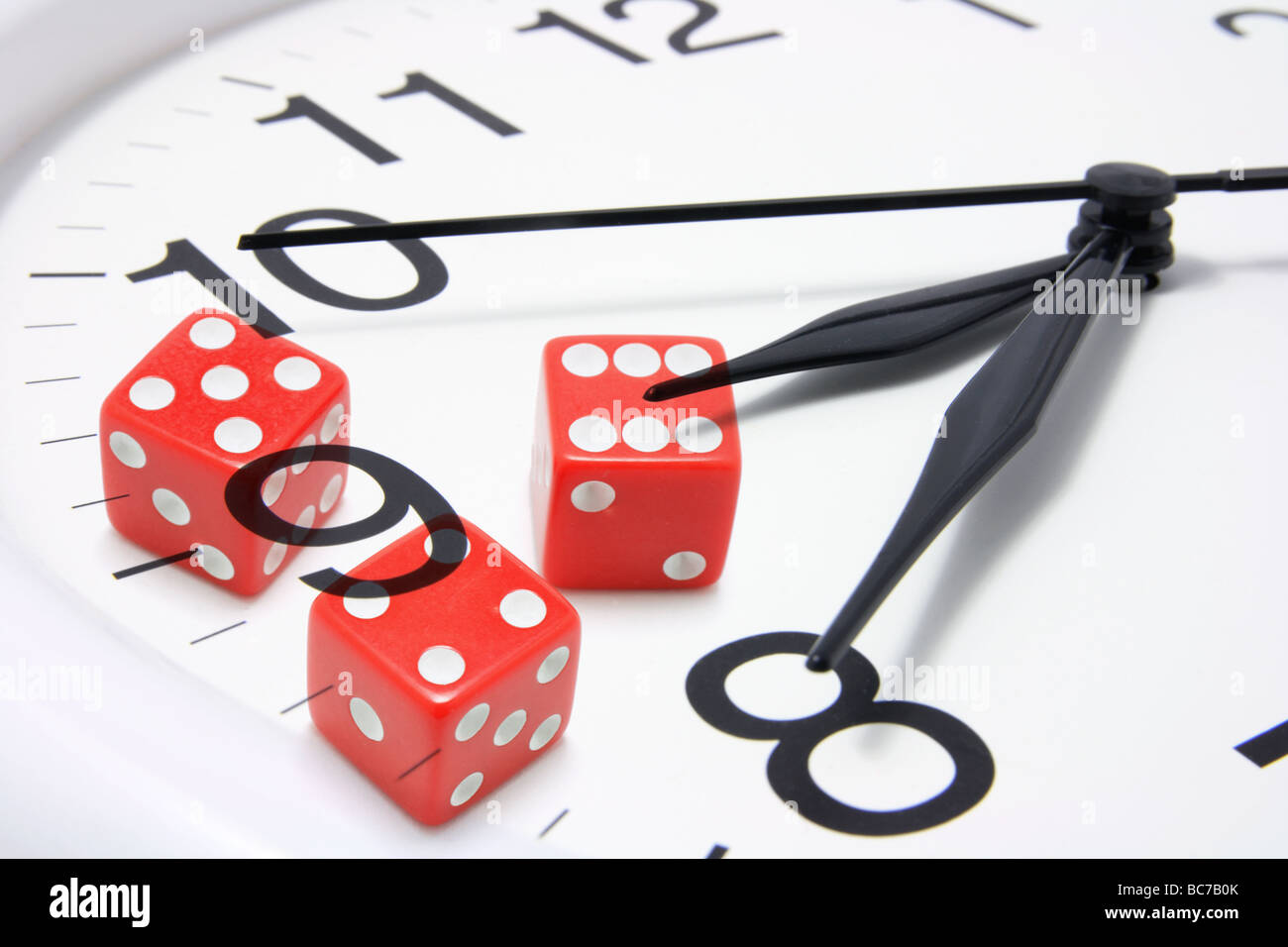 Clock and Dice Stock Photo Alamy