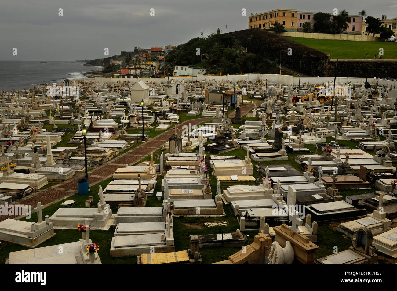 Tombs of the Cemetery in Old San Juan, Puerto Ric o Stock Photo