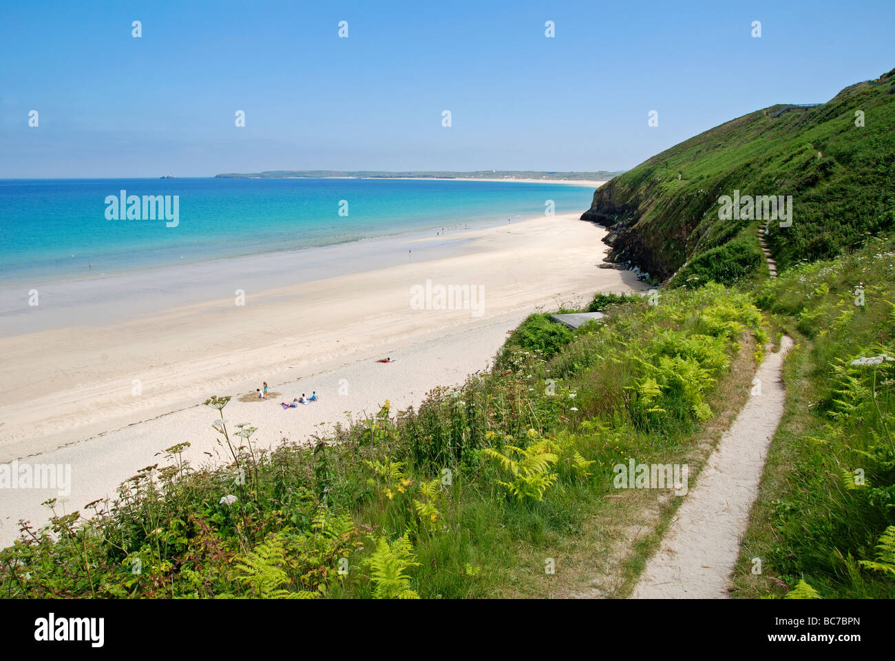 the south west coastal path at carbis bay near st.ives in cornwall,uk Stock Photo