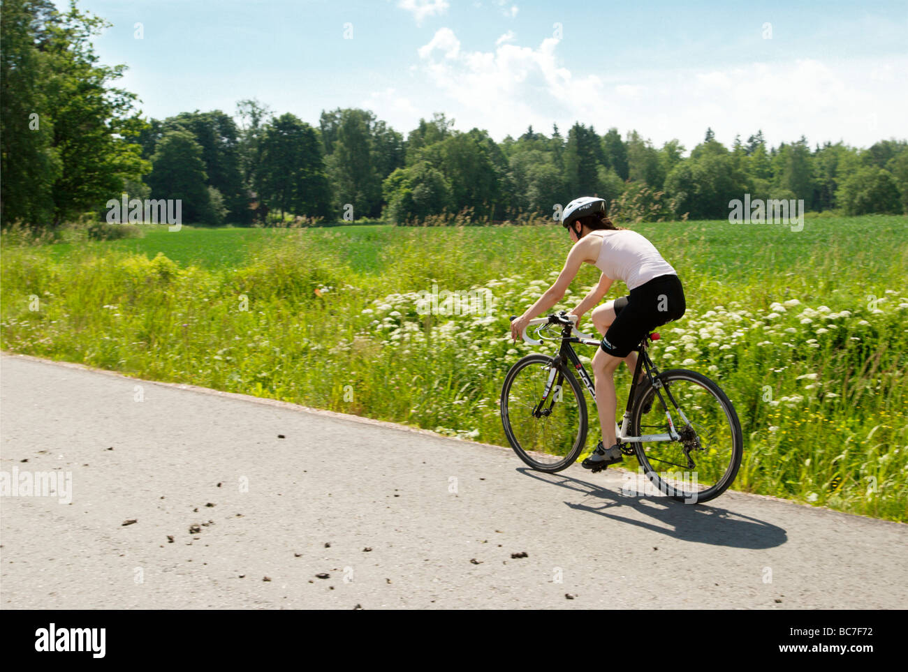 Female cyclist with cyclocross road bike Stock Photo Alamy