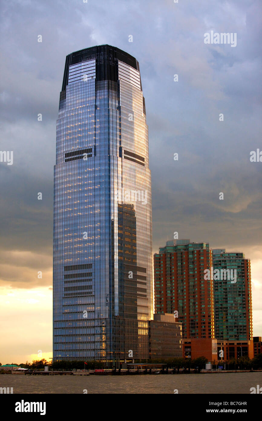Goldman Sachs Building, Jersey City Waterfront Hudson River Stock Photo