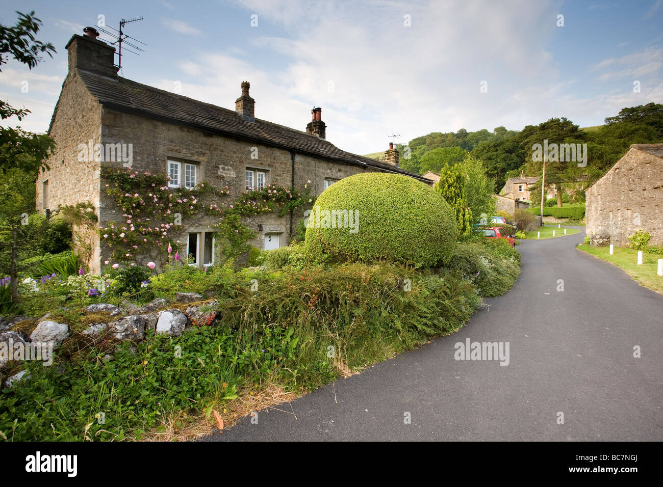 Traditional stone cottages in the Yorkshire Dales village of Starbotton Wharfedale Yorkshire Dales UK Stock Photo