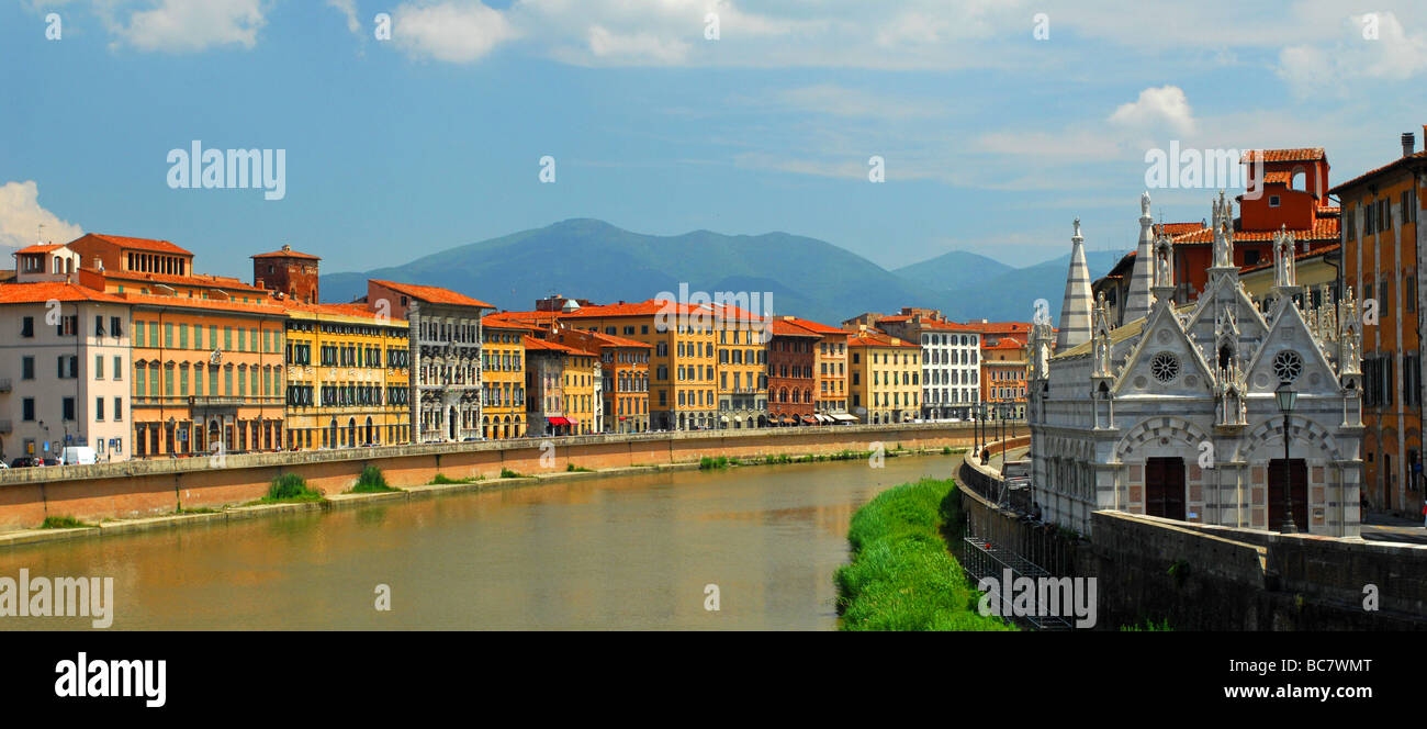Arno River in Pisa, Italy Stock Photo