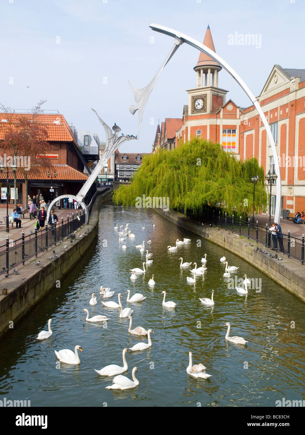 The Waterside Shopping Centre, located on the River Witham in Lincoln City Centre, Lincolnshire England UK Stock Photo