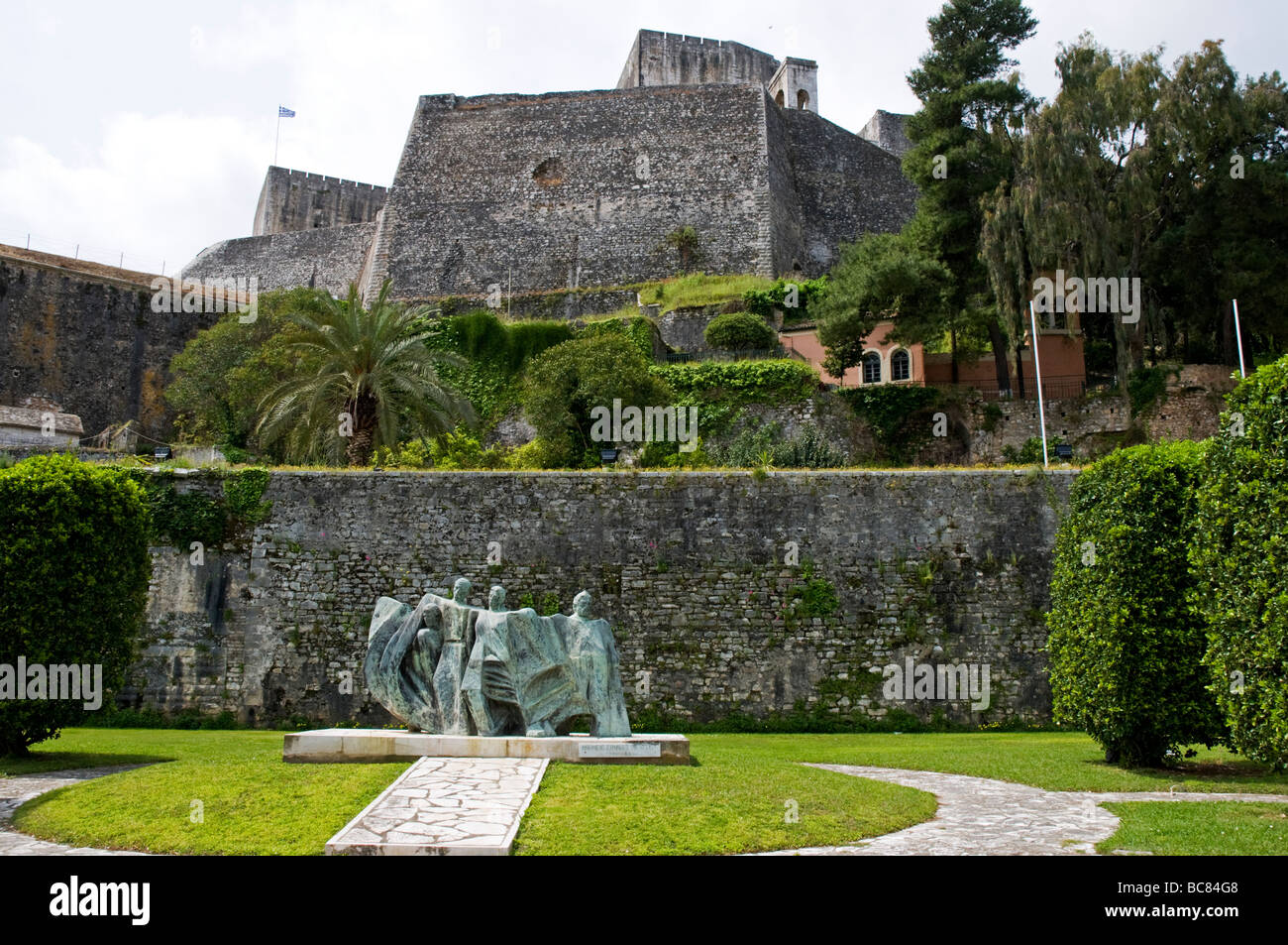 A bronze memorial to the members of the Greek Resistance who fought the ...