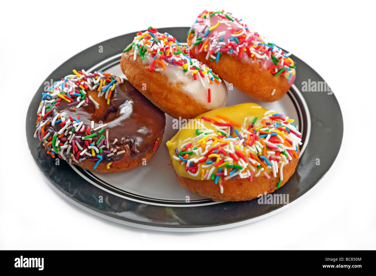 Junk food do nuts iced on a plate Stock Photo