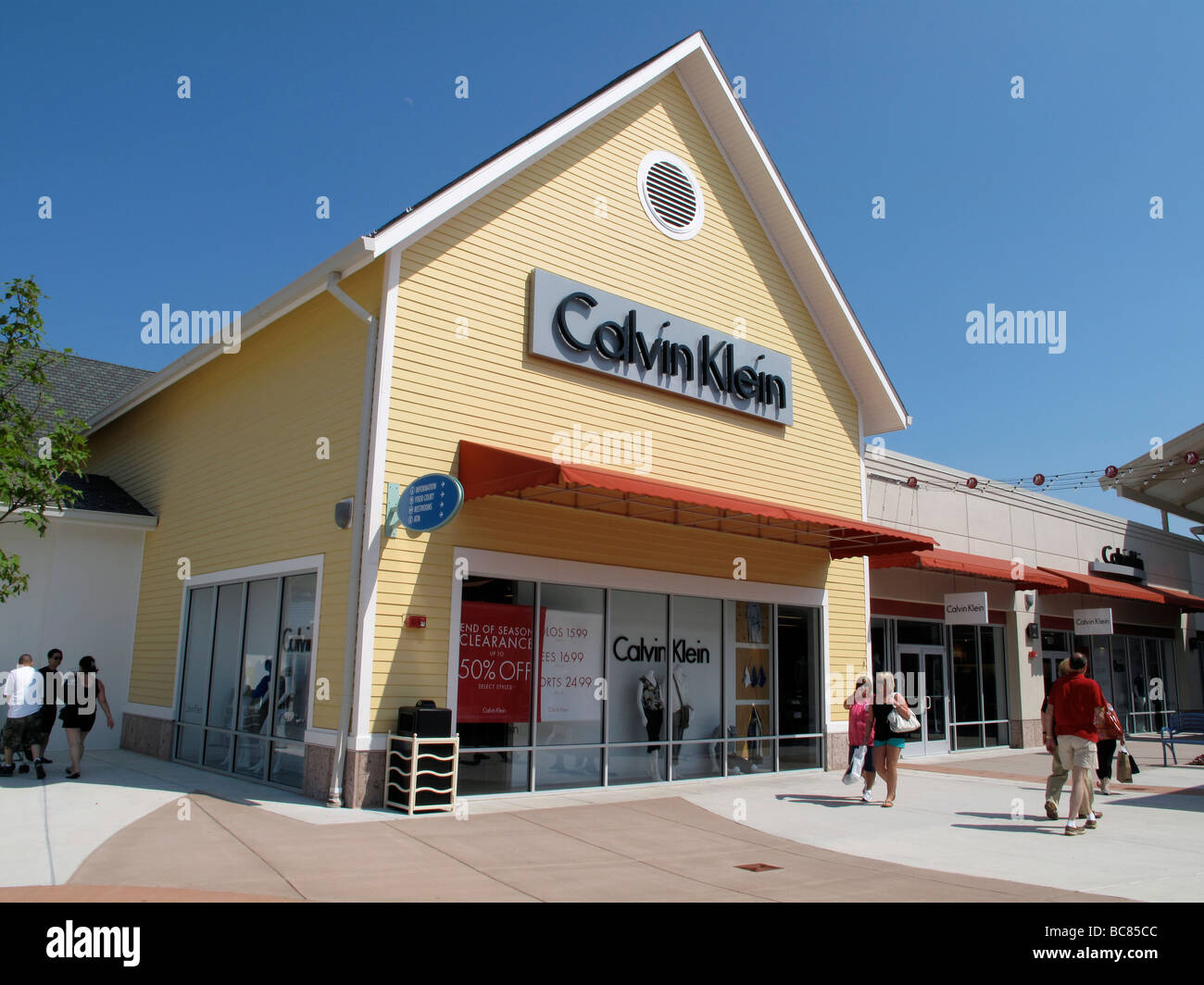 Calvin Klein Outlet Store in a discount outlet mall. Stock Photo