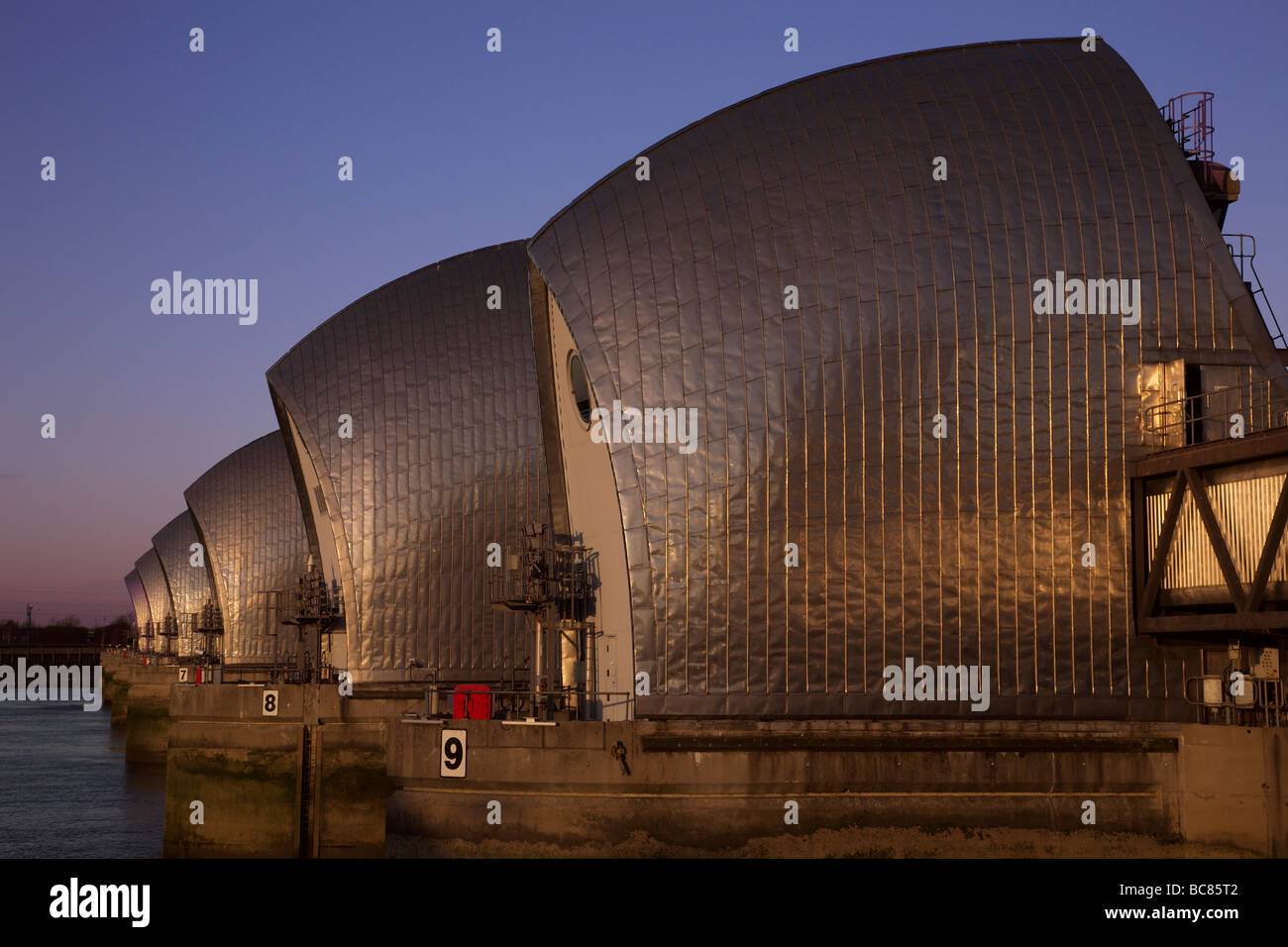 Thames Flood Barrier, London, England Stock Photo