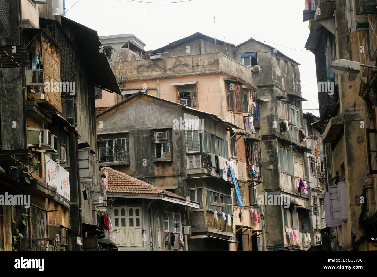 Residential buildings in the heart of south Mumbai's Fort area in India