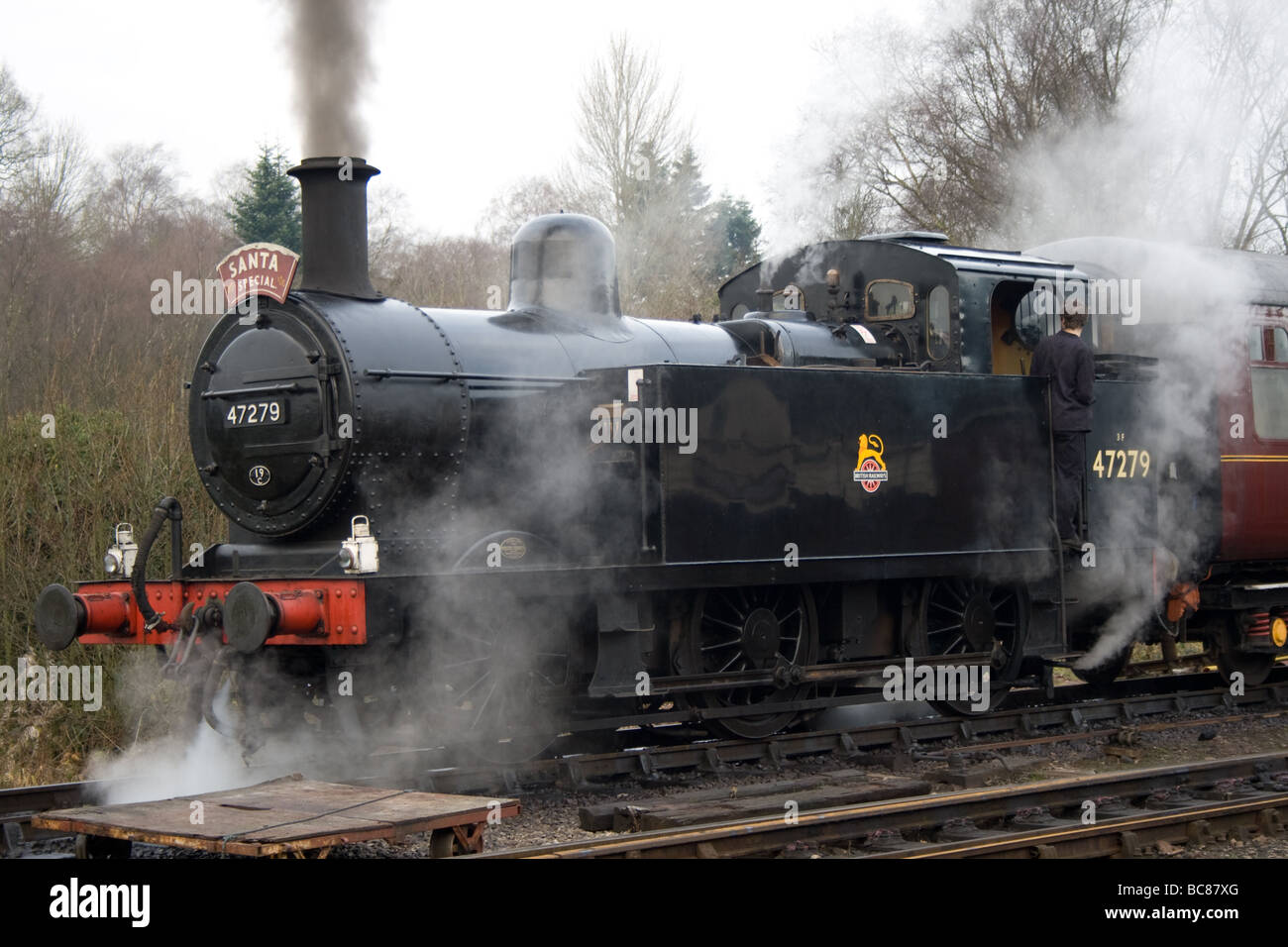 BR 3f Jinty 47279 Pulling Santa Special Churnet Valley Railway 24th December 2008 Stock Photo