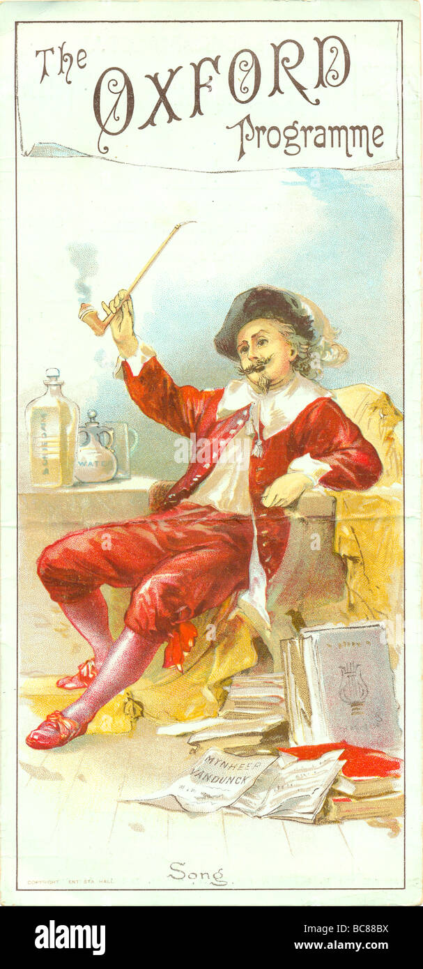 Chromolithographed section of cover of The Oxford Programme titled Song Stock Photo