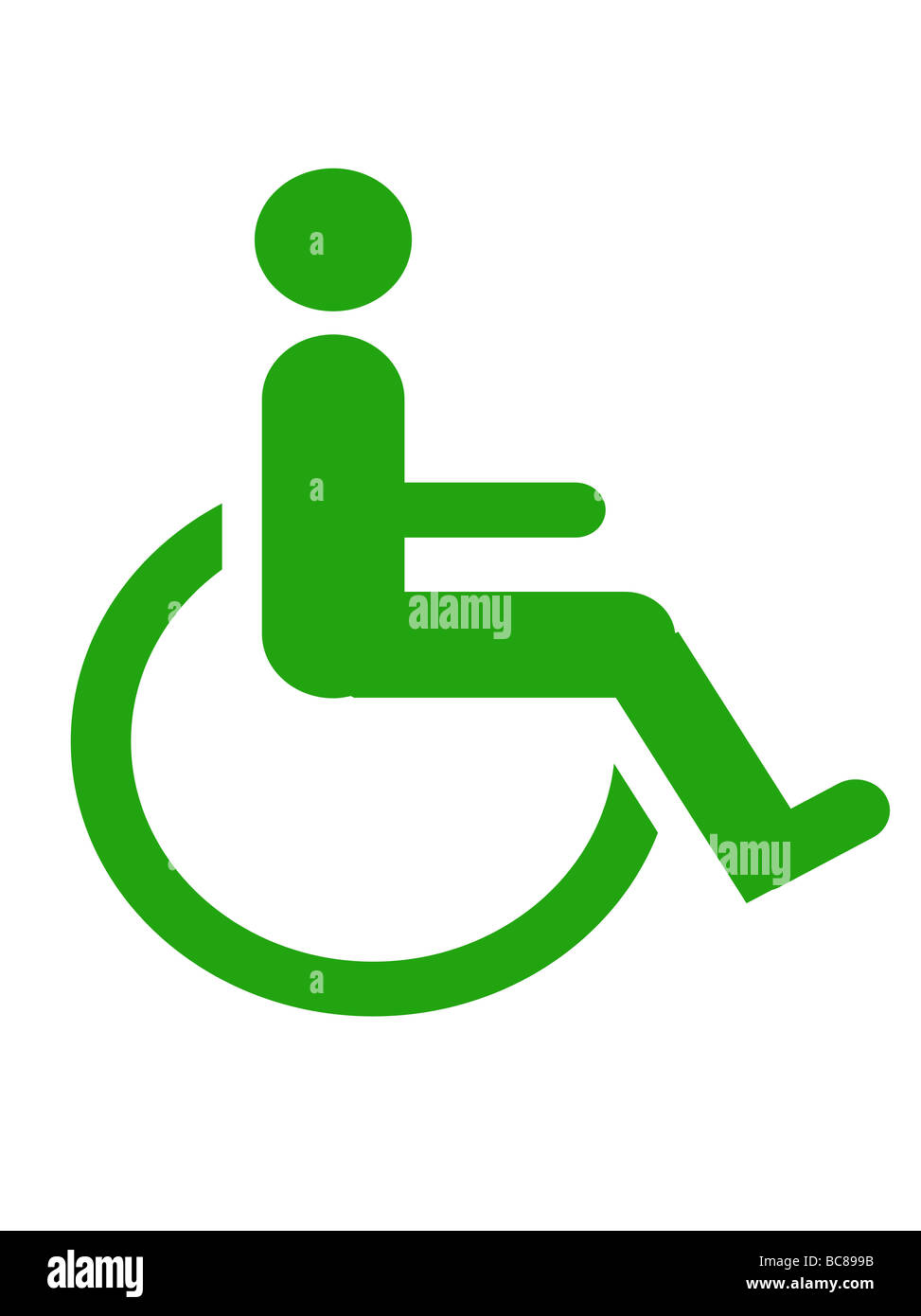 Green disabled symbol isolated on white background Stock Photo