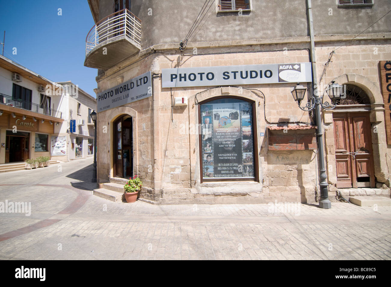 Cyprus Polis pedestrian street in city centre Stock Photo