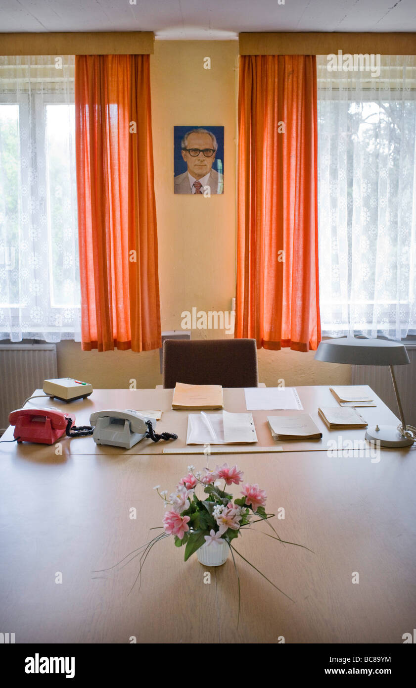 Desk of an officer in a musuem Prora Stock Photo