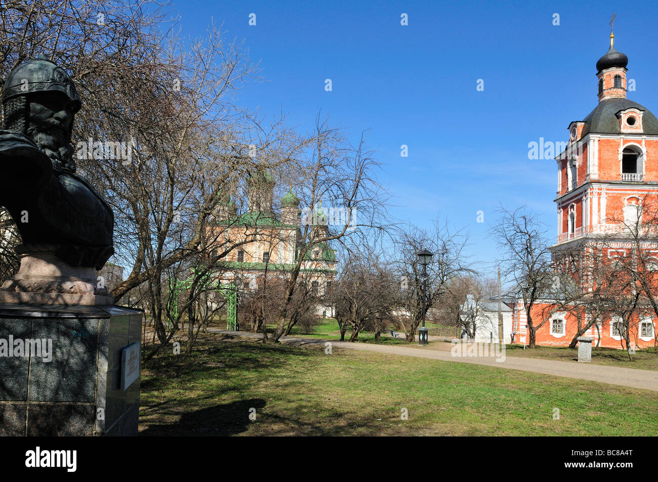 Pereslavl Zalessky: monument to Yuri Dolgoruky, known as Yuri Longharm, prince of Suzdal, inside the Goritsky Monastery Stock Photo