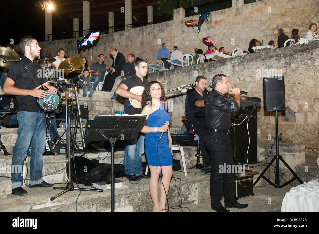 Cyprus Lysos A typical Cypriot Greek wedding in the town square Stock Photo