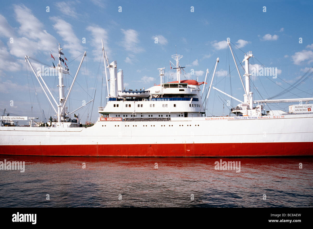 June 25, 2009 - Starboard view of museum ship Cap San Diego at Vorsetzen in the German port of Hamburg. Stock Photo