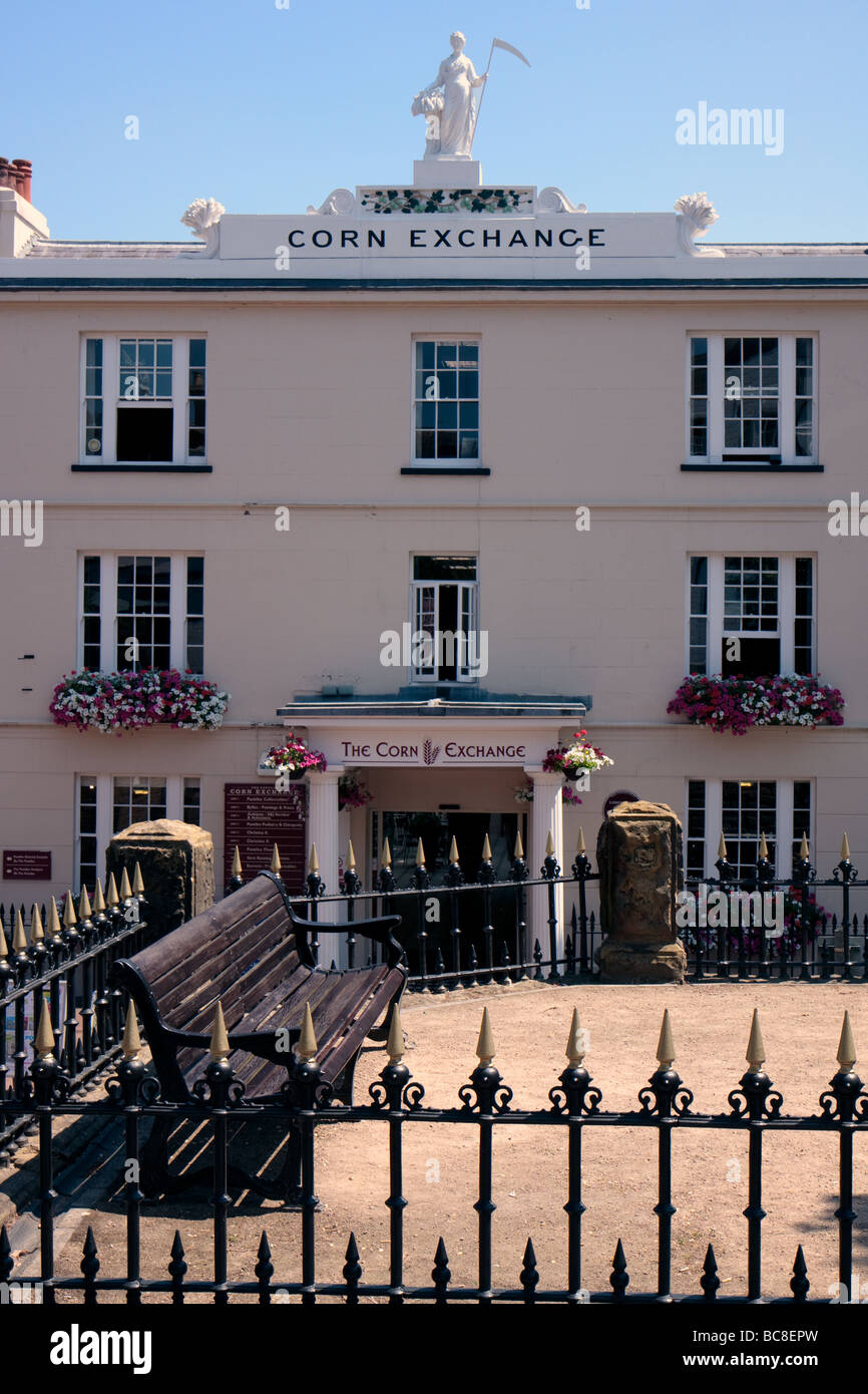 Closeup view of the Corn Exchange building in Royal Tunbridge Wells