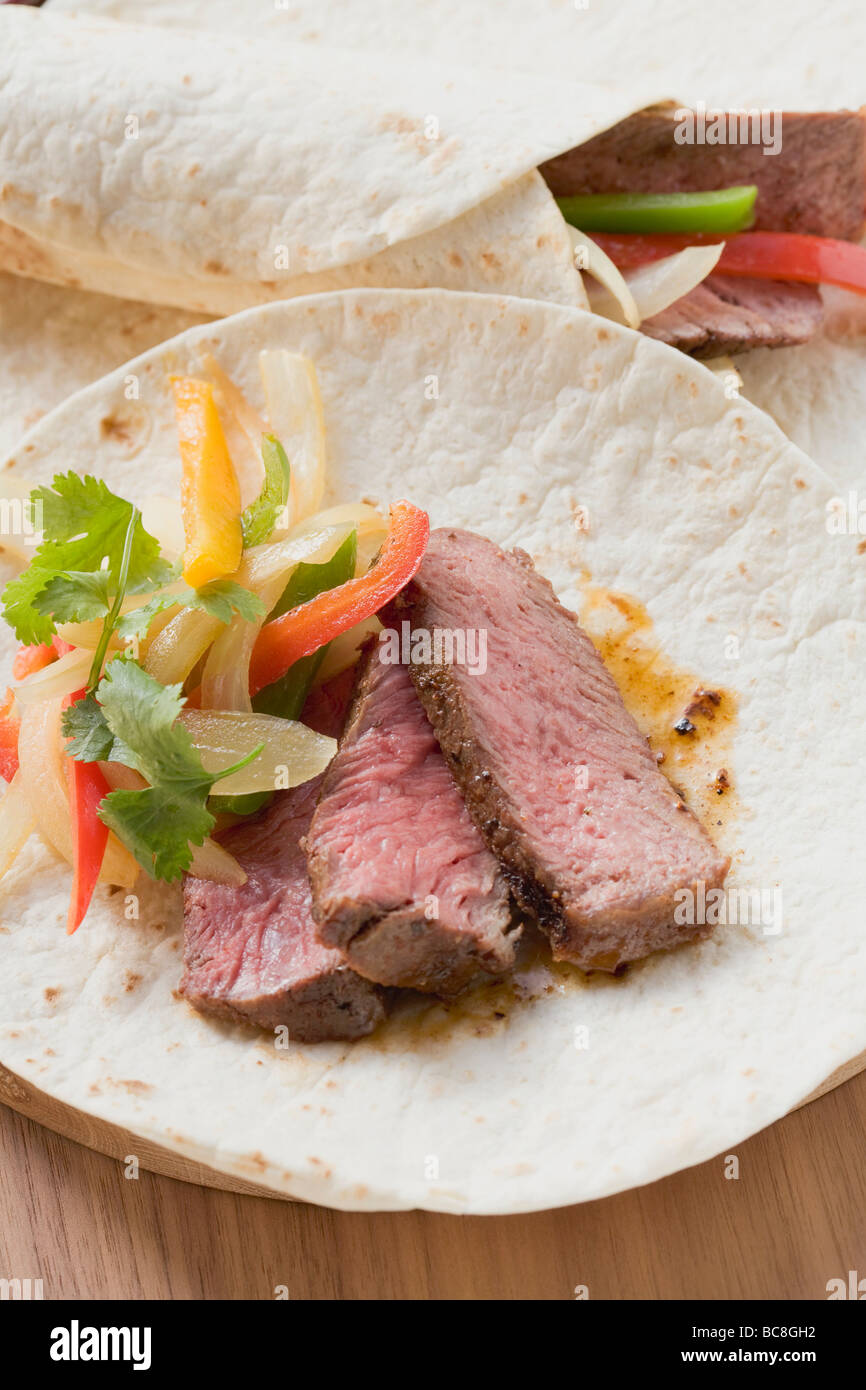 Wraps with beef and peppers (Mexico Stock Photo - Alamy