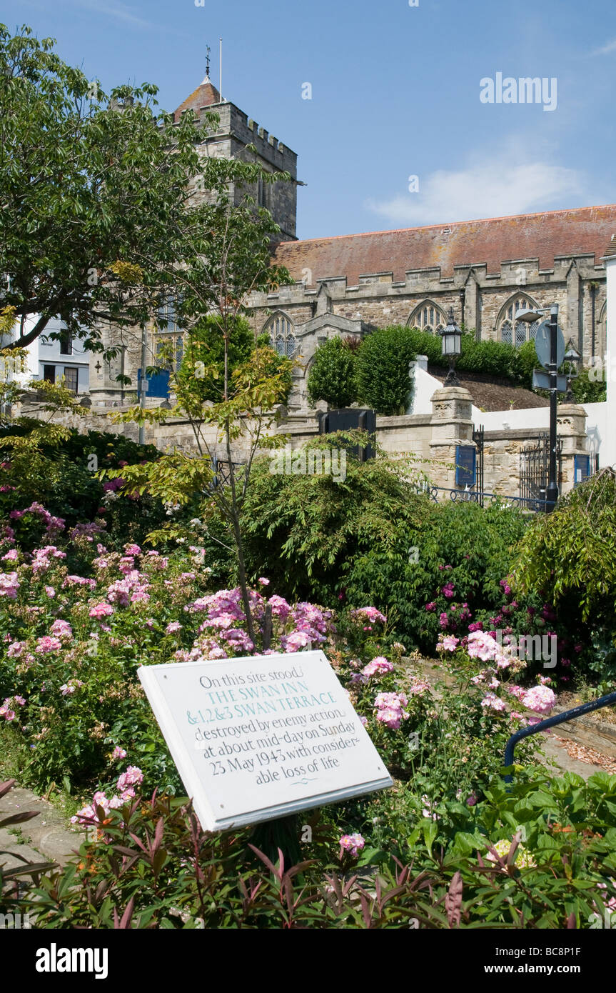 The Swann Inn Memorial Garden in Hastings, England Stock Photo