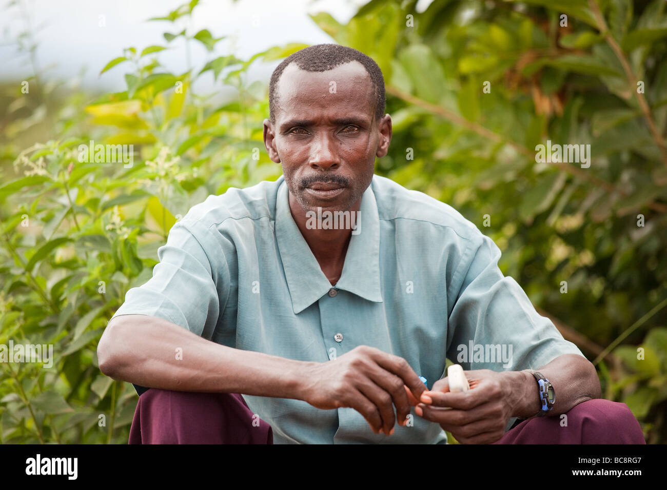 Portrait of an African man. Kikwe Village Arumeru District Arusha Tanzania Stock Photo