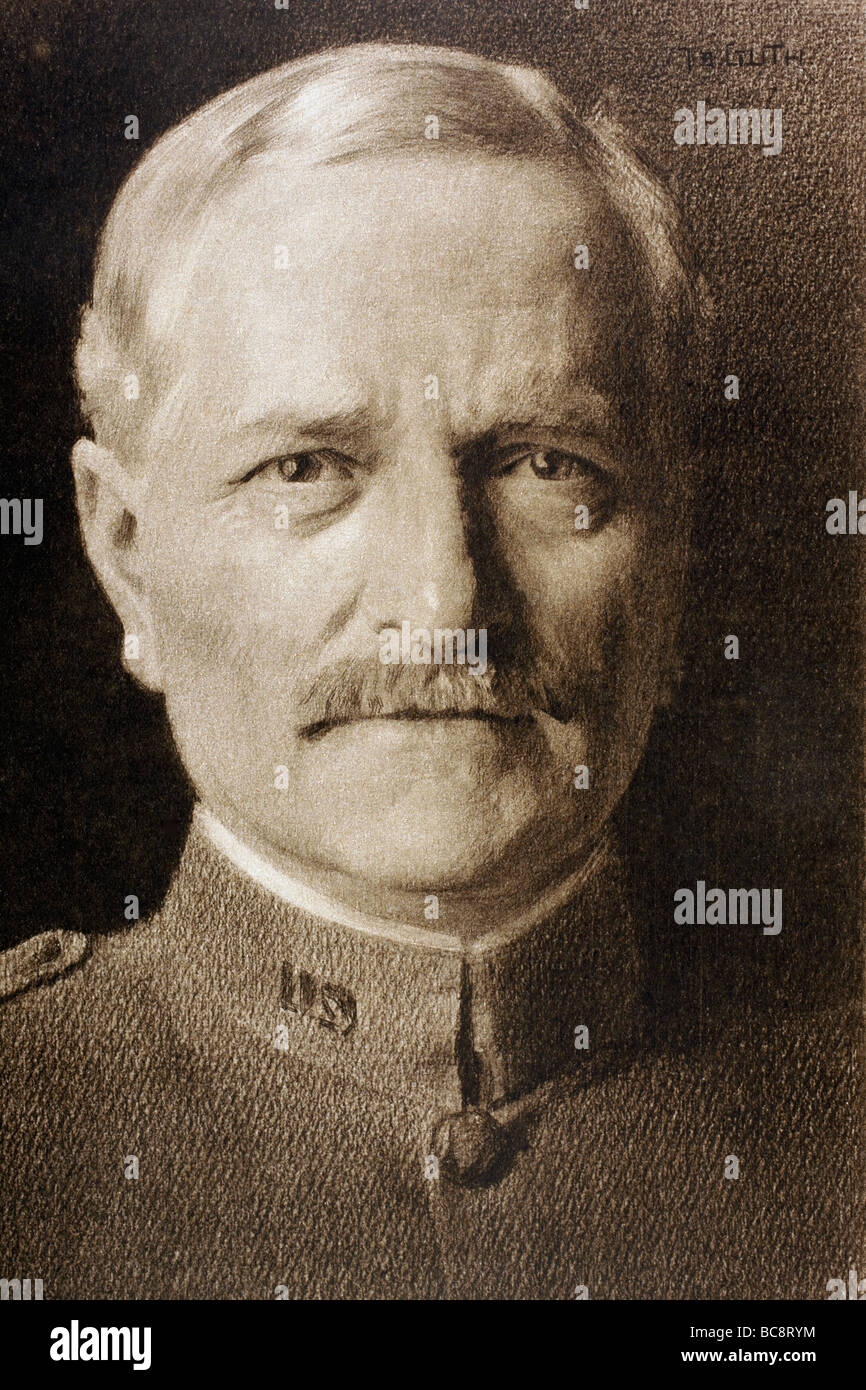 General John Joseph  'Black Jack'  Pershing, 1860 - 1948. Commander of American Expeditionary Force in World War I. Stock Photo