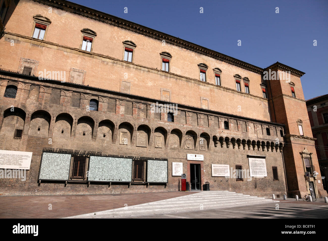 exterior of sala borsa now a library piazza nettuno bologna italy Stock  Photo - Alamy