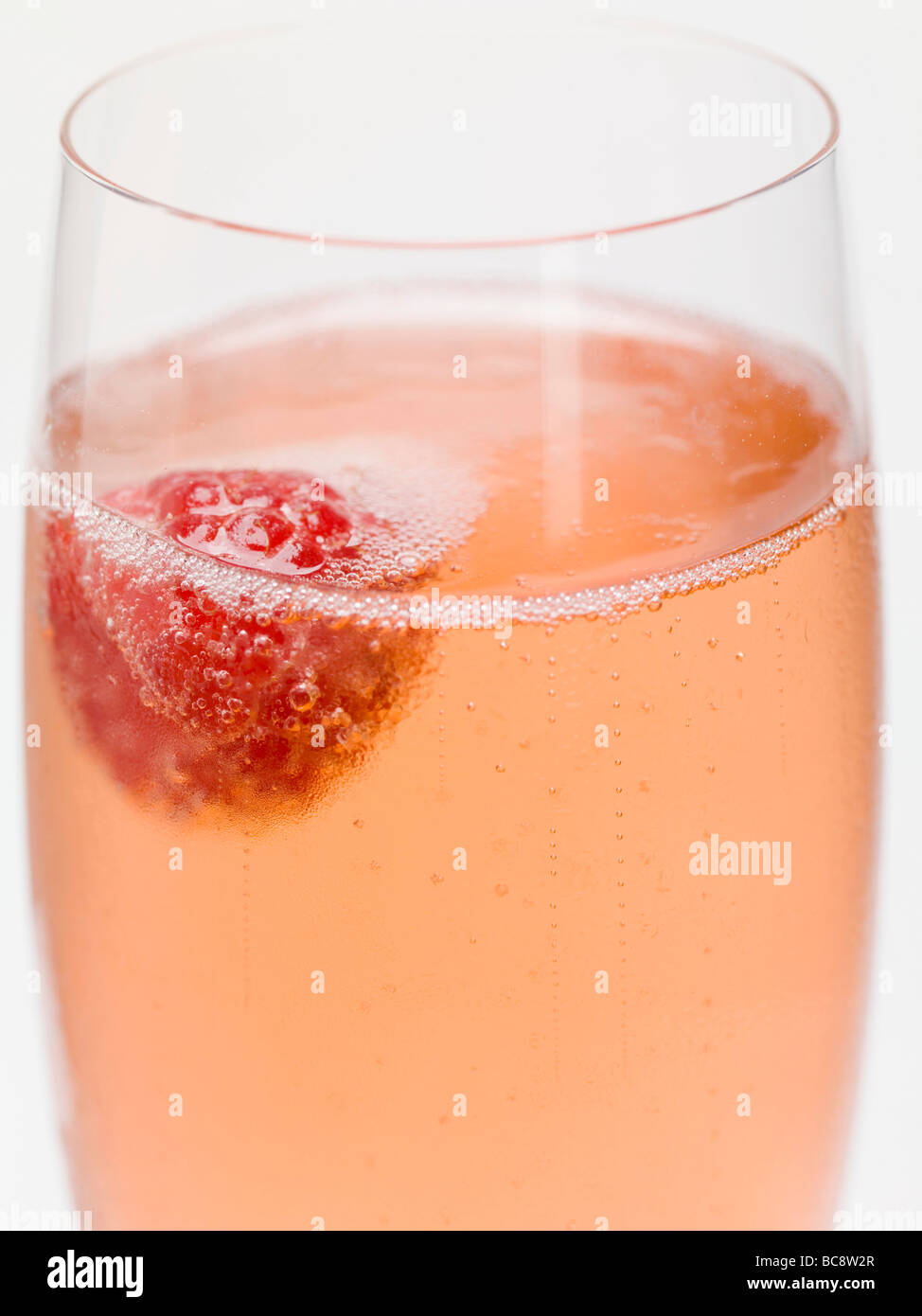 Sparkling wine cocktail with raspberry Stock Photo Alamy
