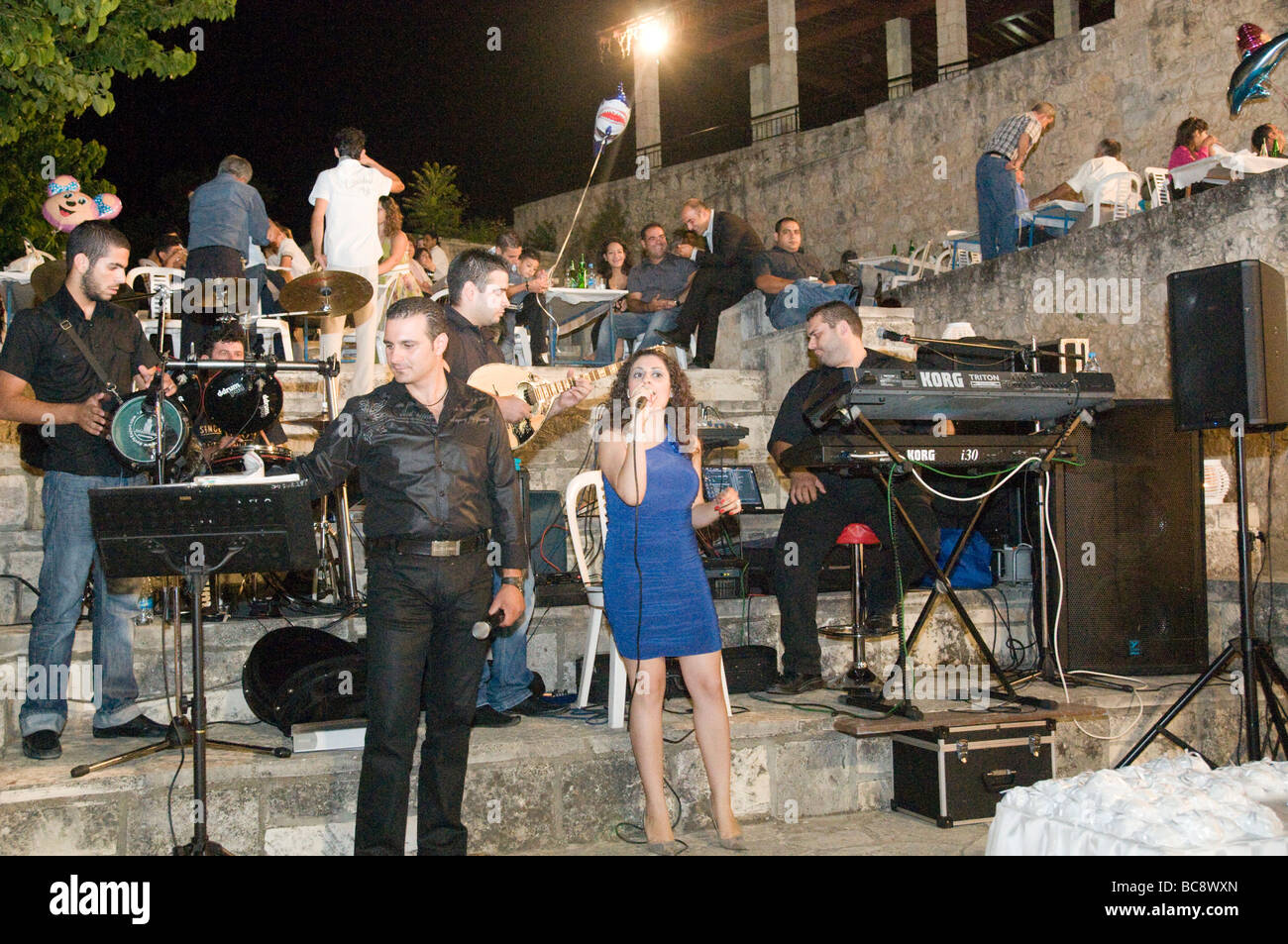 Cyprus Lysos A typical Cypriot Greek wedding in the town square Stock Photo