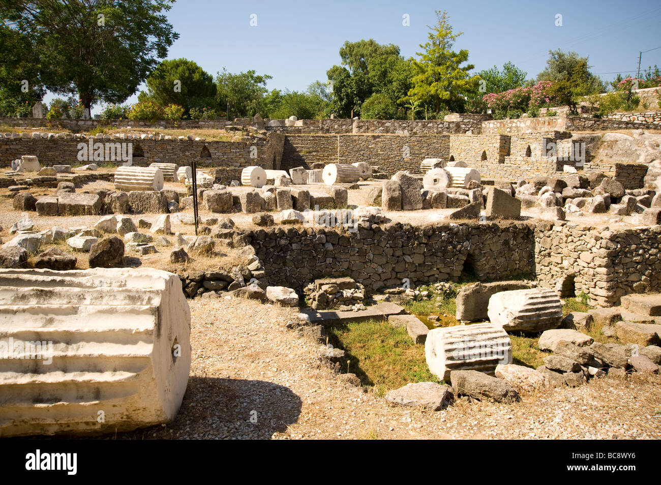 Ruins of the Mausoleum that was in Halicarnassus in Bodrum Turkey Stock Photo