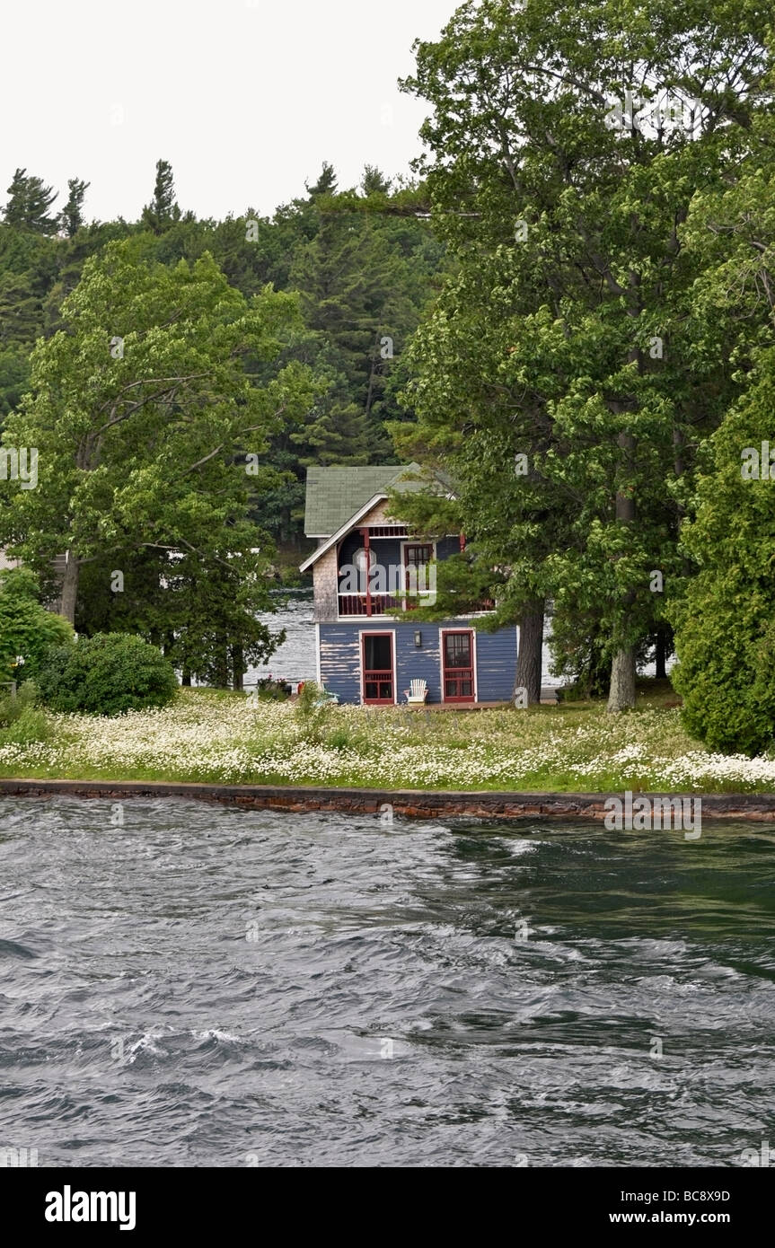 House on one of the 1000 Islands, Ontario, Canada Stock Photo