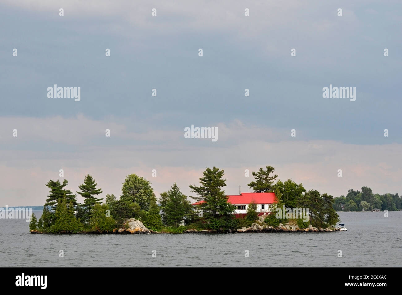 House on one of the 1000 Islands, Ontario, Canada Stock Photo