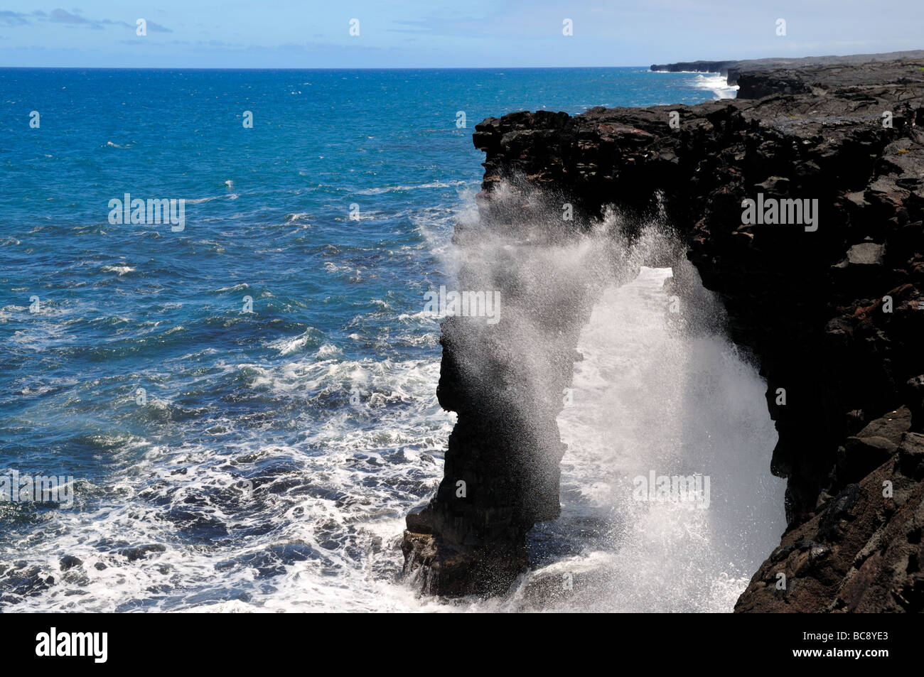Sea Arch, Hawaii Volcanoes National Park, Hawaii, USA. Stock Photo