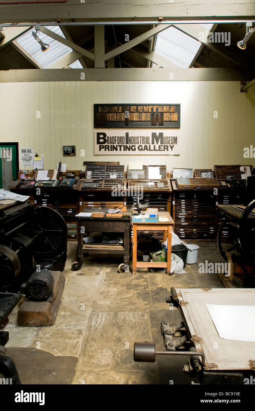 Printing machinery at Bradford Industrial Museum, West Yorskhire Stock