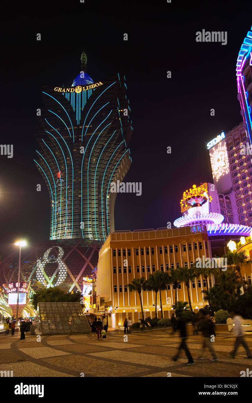 Grand Lisboa Casino in Macau Stock Photo