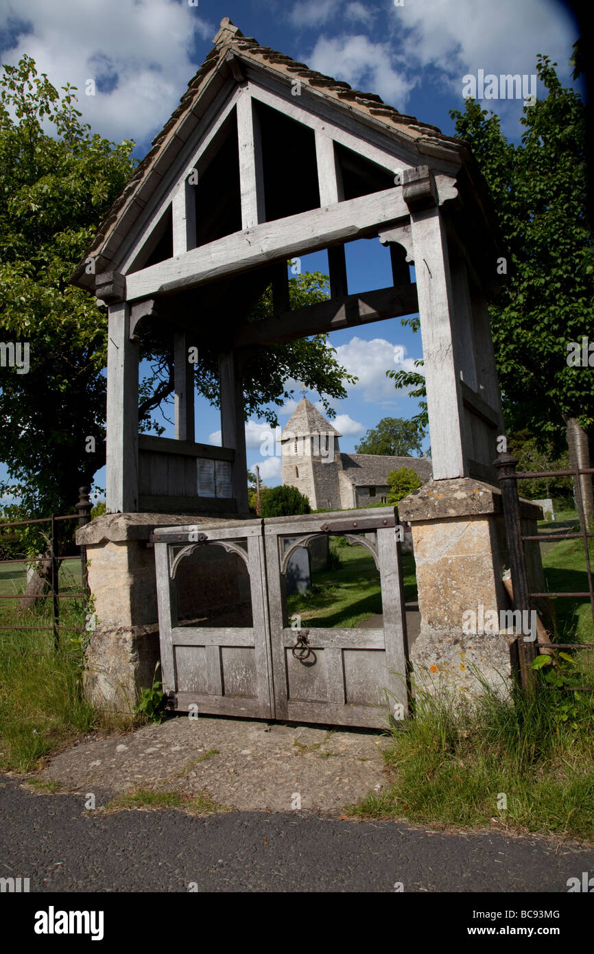 Wooden porch entrance Church of St Mary Magdalene Boddington