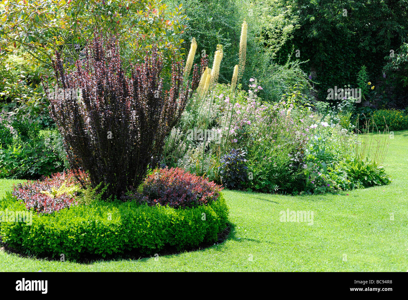 Landscaped English Garden in Stoberry Park, Somerset, UK Stock Photo