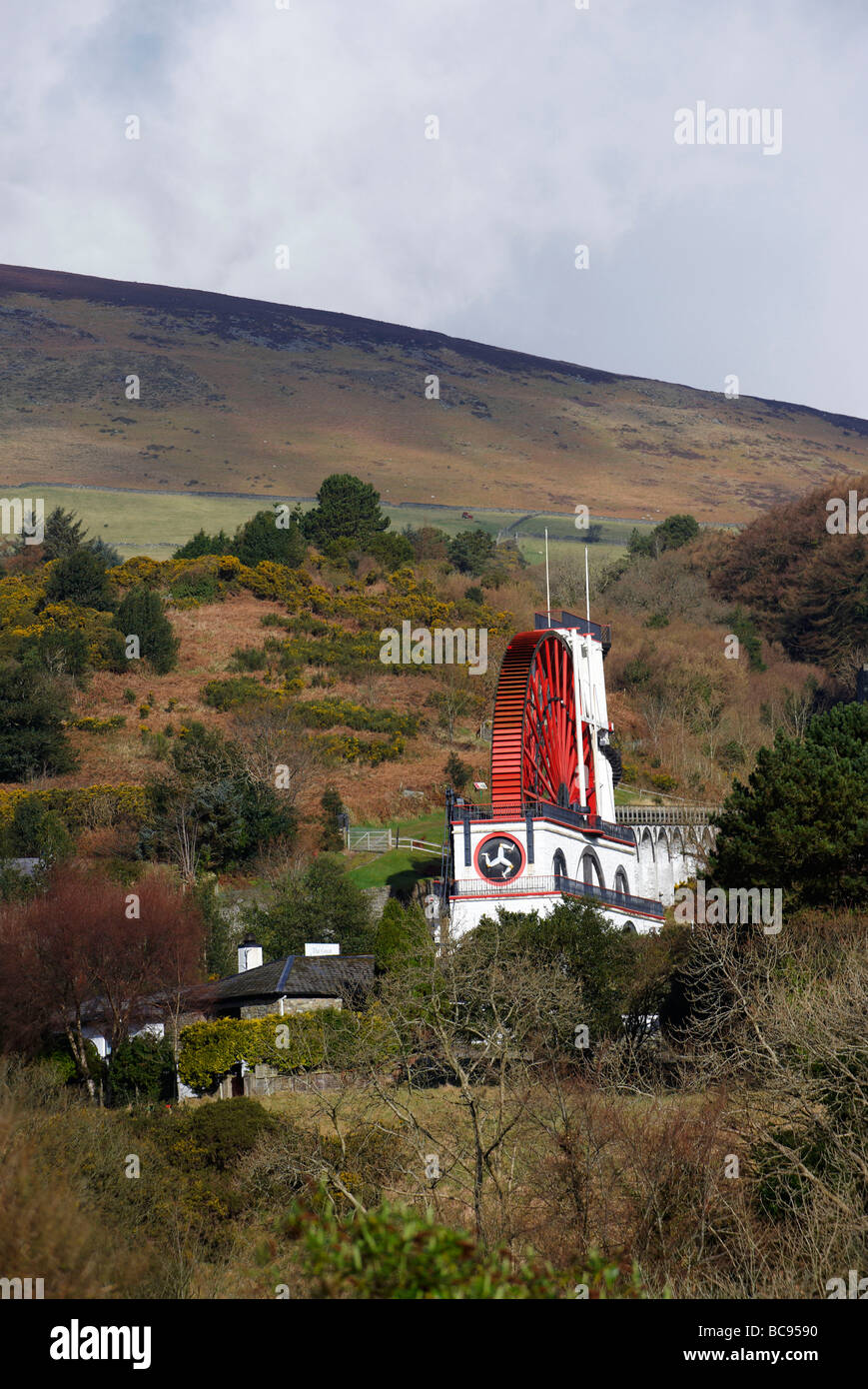 Laxey Wheel Isle Of Man Stock Photo