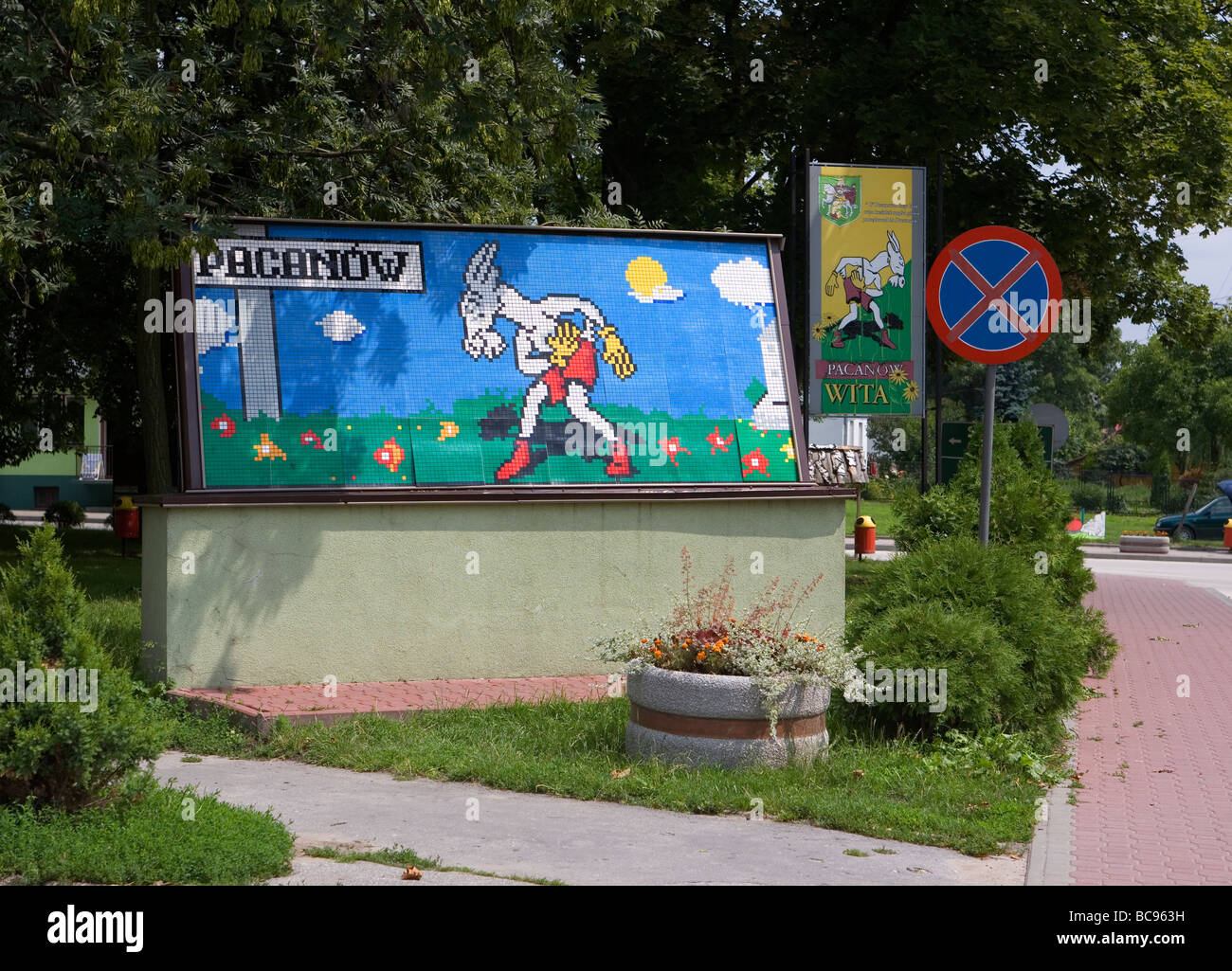 Pacanow town of children s fictional comics character Billy goat Koziolek Matolek Stock Photo