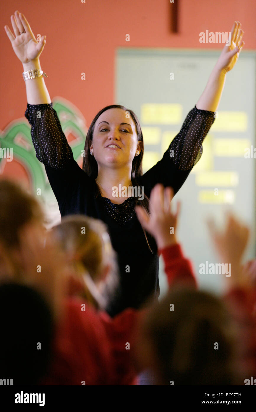 classroom teacher in school Stock Photo