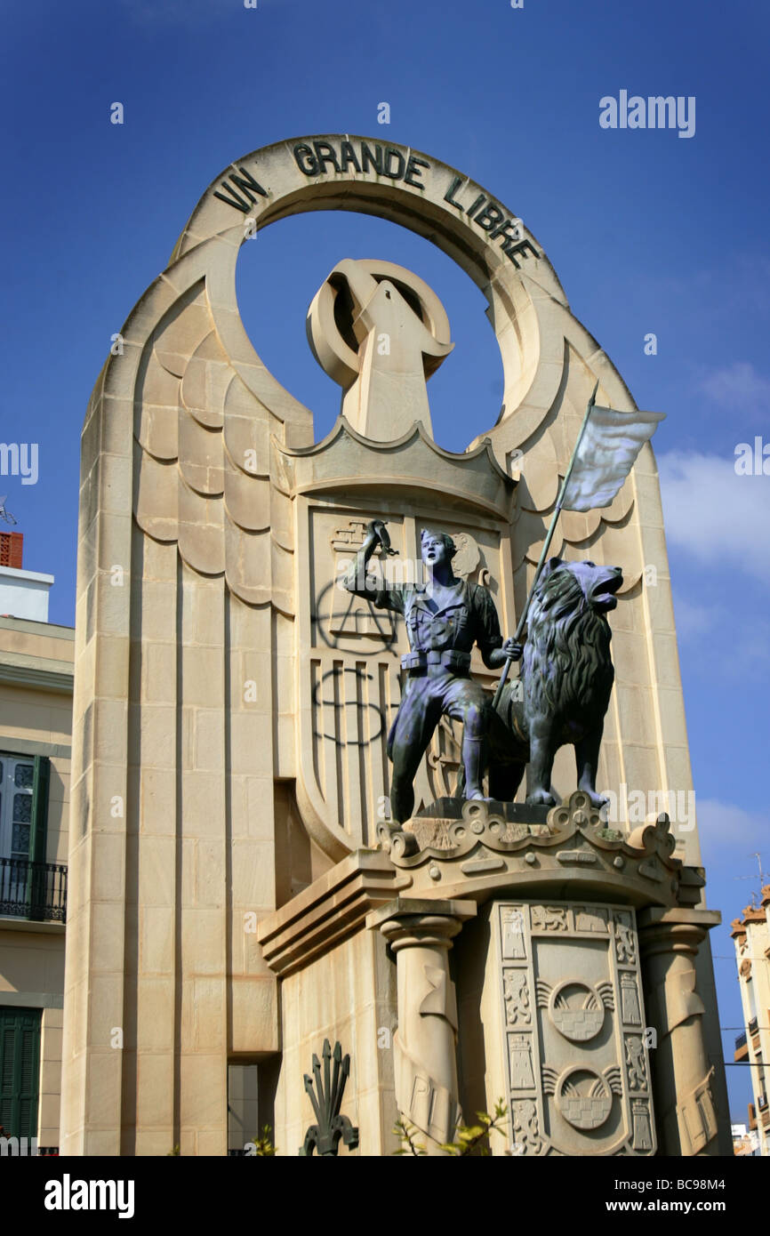 A fascist monument is seen on the center of Melilla Spain Stock Photo