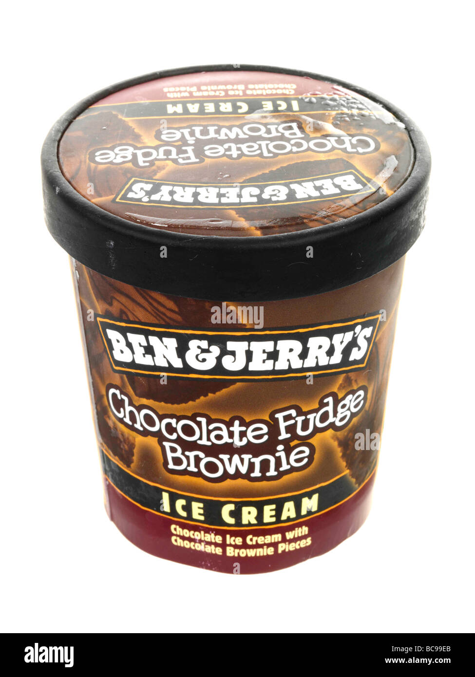 Chocolate Fudge Brownie Ice Cream Stock Photo