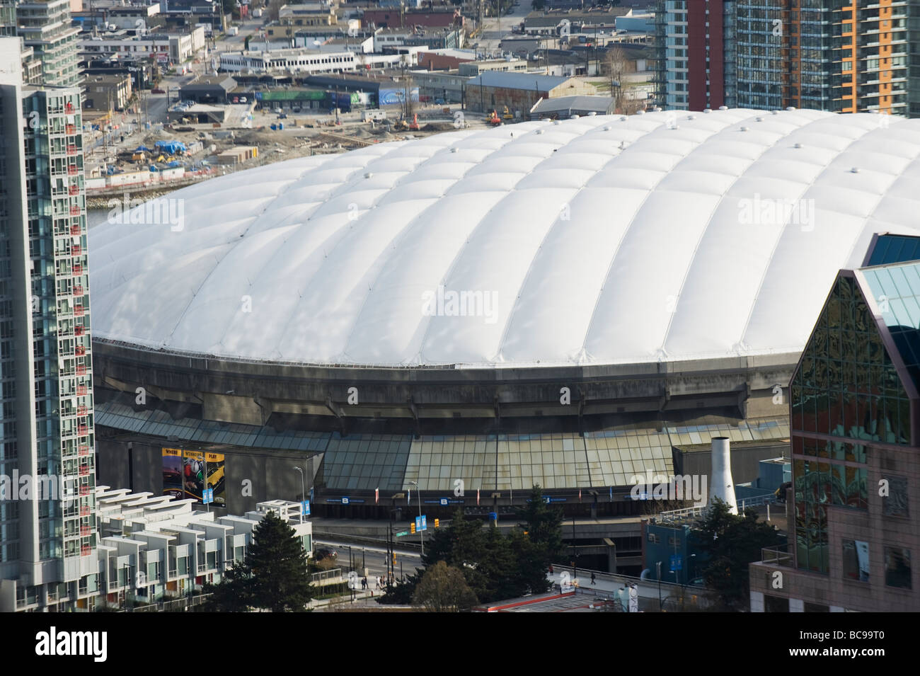 aerial view of BC Place Stadium Vancouver British Columbia Canada Stock
