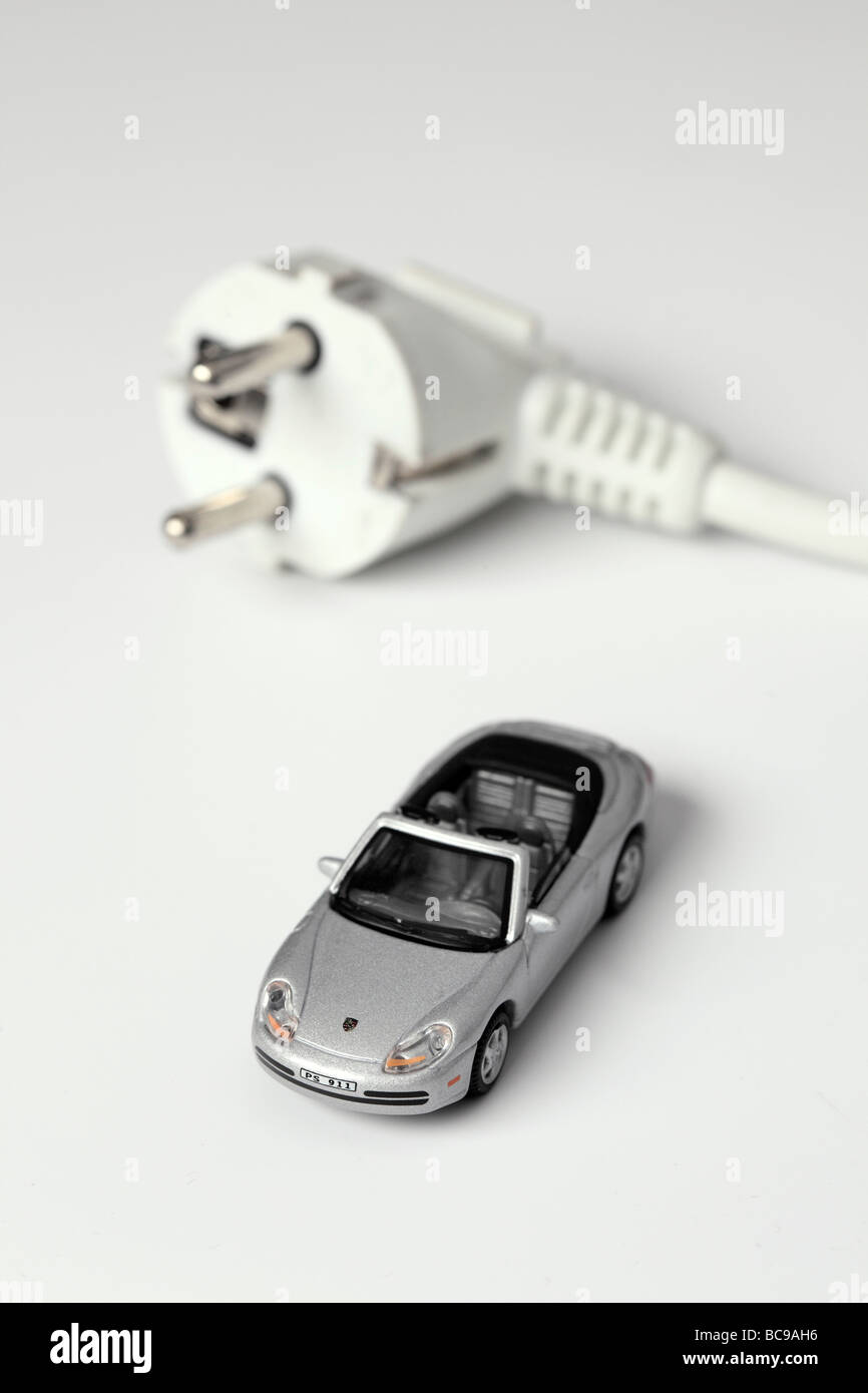 Car model with plug Stock Photo