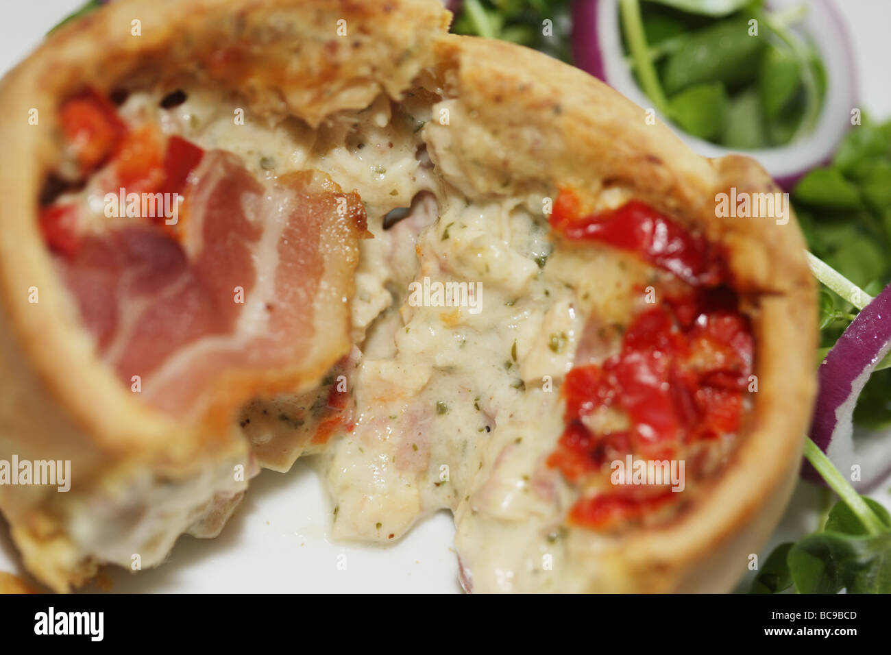 Bacon and Ham Hock Pie Stock Photo Alamy