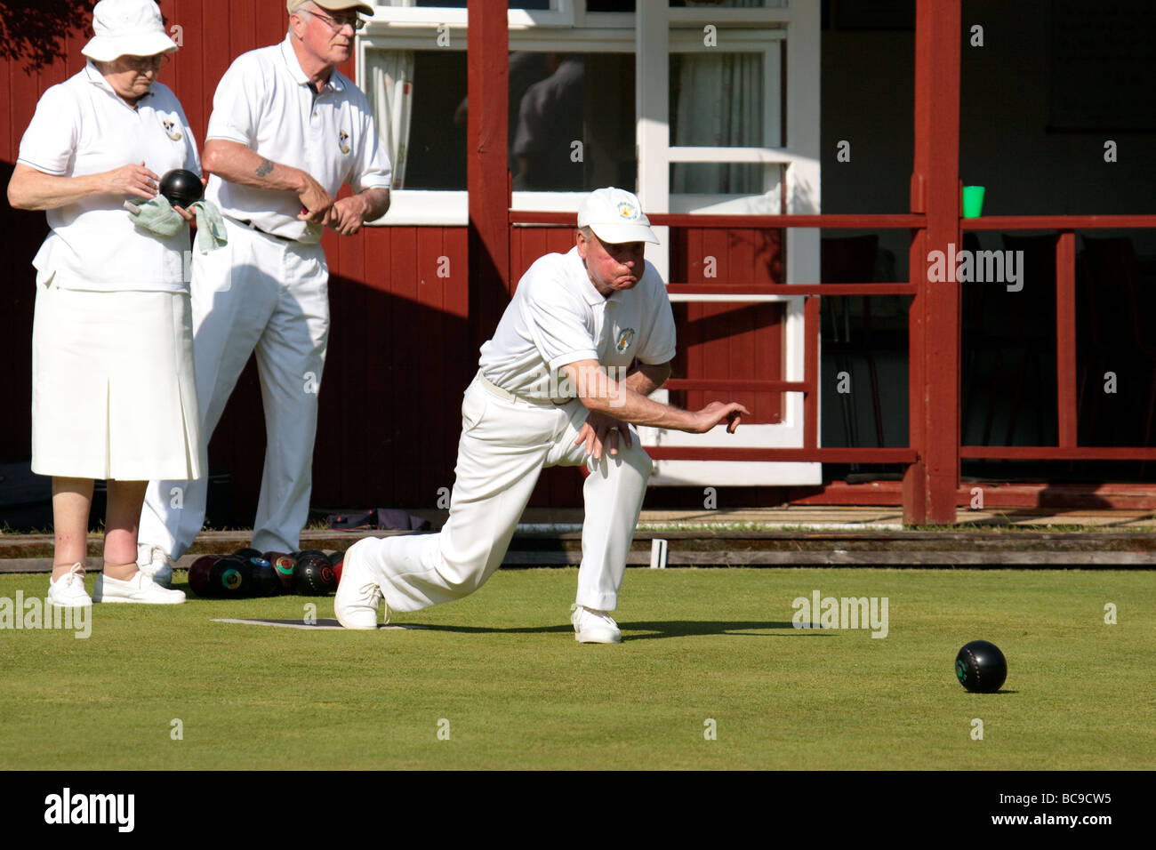 Lawn bowls match at Colemans Hatch East Sussex Stock Photo Alamy