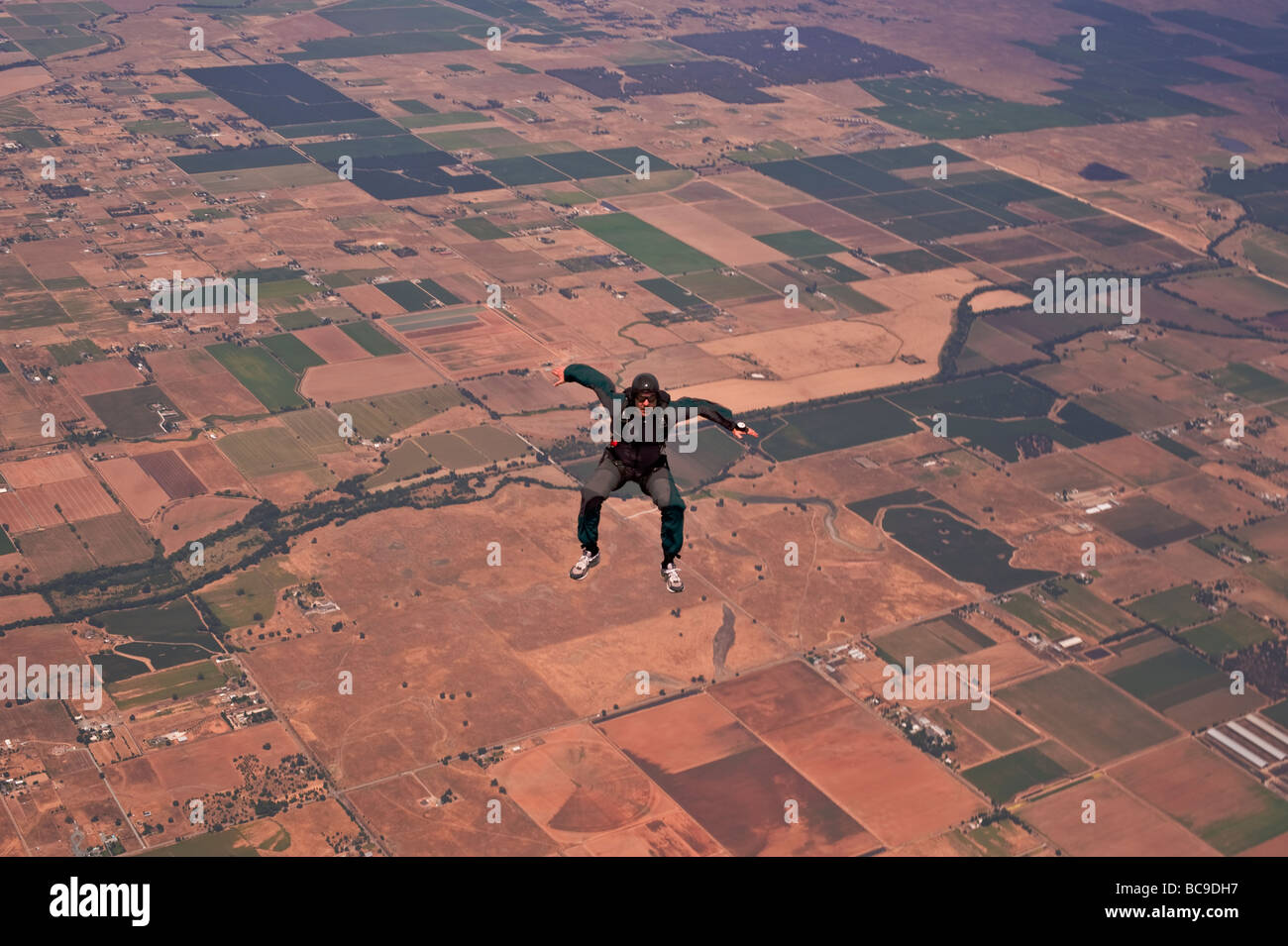skydiver holding sitting position Stock Photo